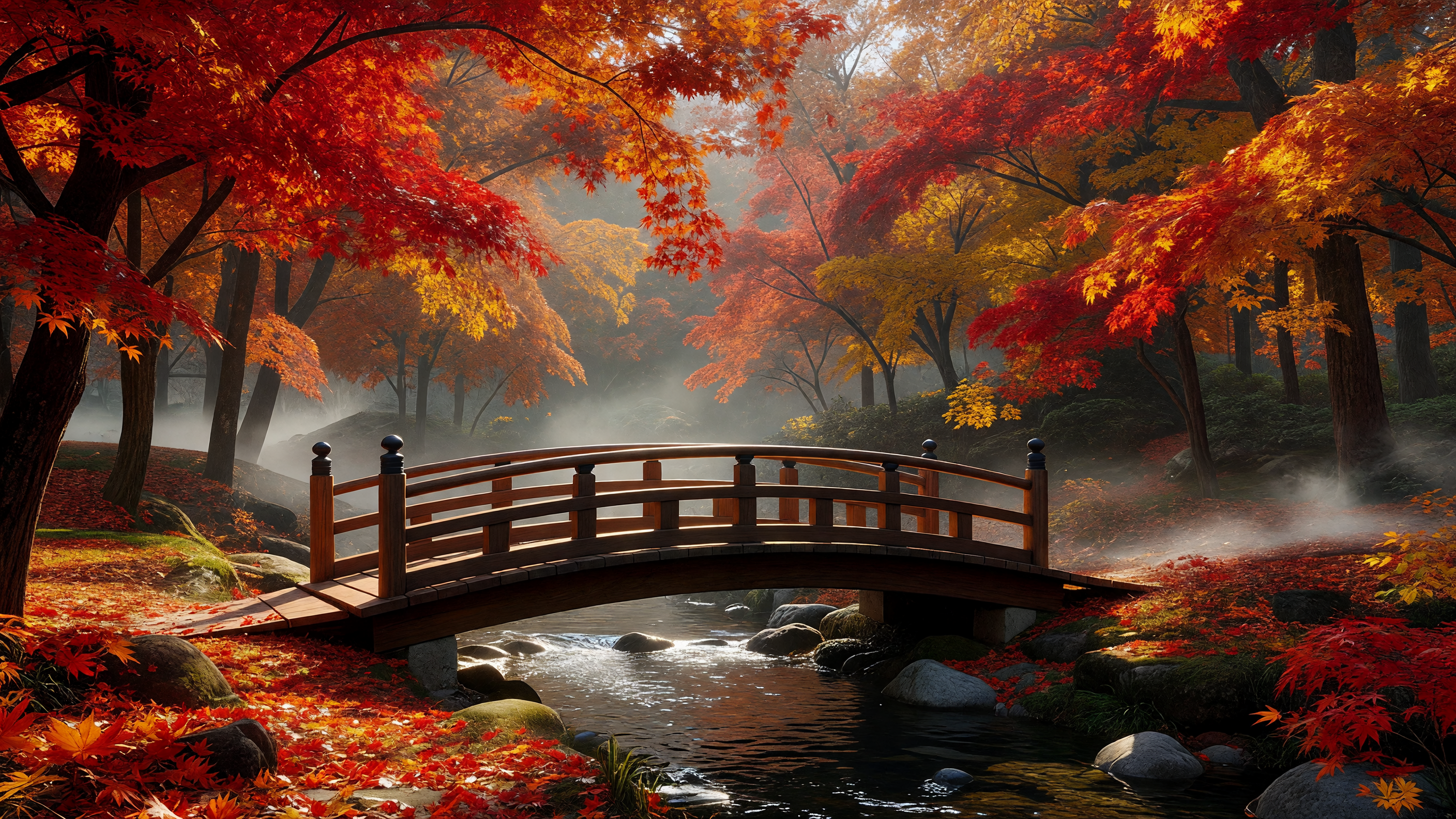 渓流の木橋